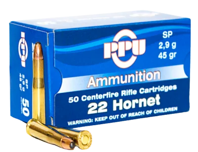 Патрон .22 Hornet PPU SP 2,9г (45gr)